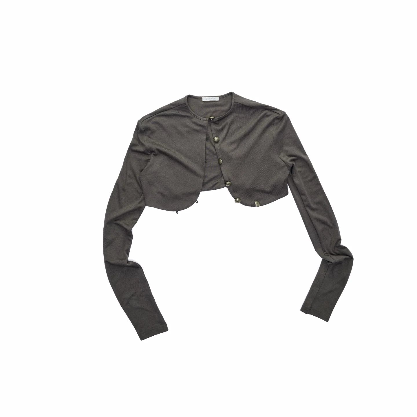 Metal Button Cropped Knit Bolero Jacket