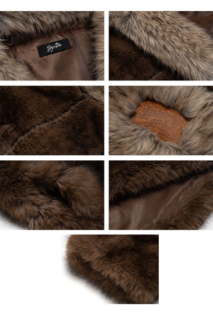 Faux Fur Hooded Oversized Jacket