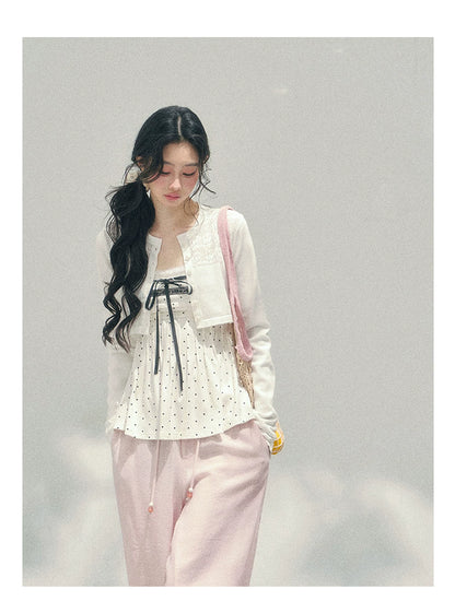 Polka Dot Brandy Lace Two-Piece Top Set