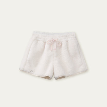 Cream Cloud Fleece Wool Shorts