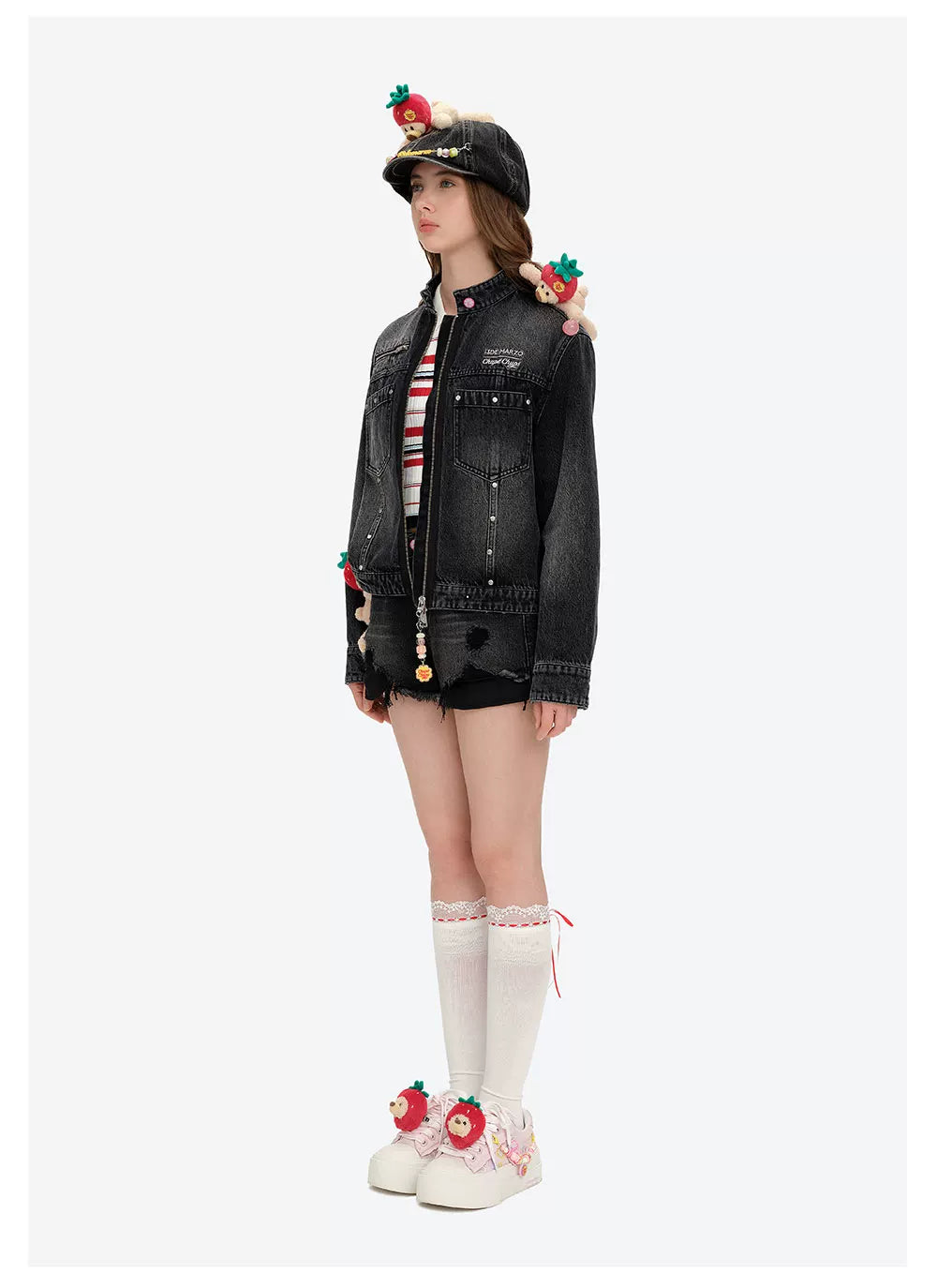 Zip-Up Vintage Denim Jacket