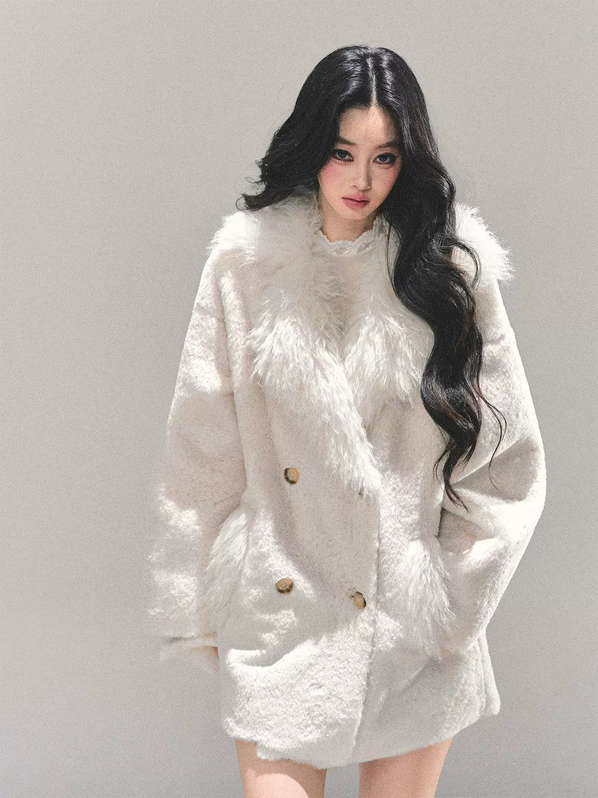 Shearling-Style Faux Fur Winter Coat