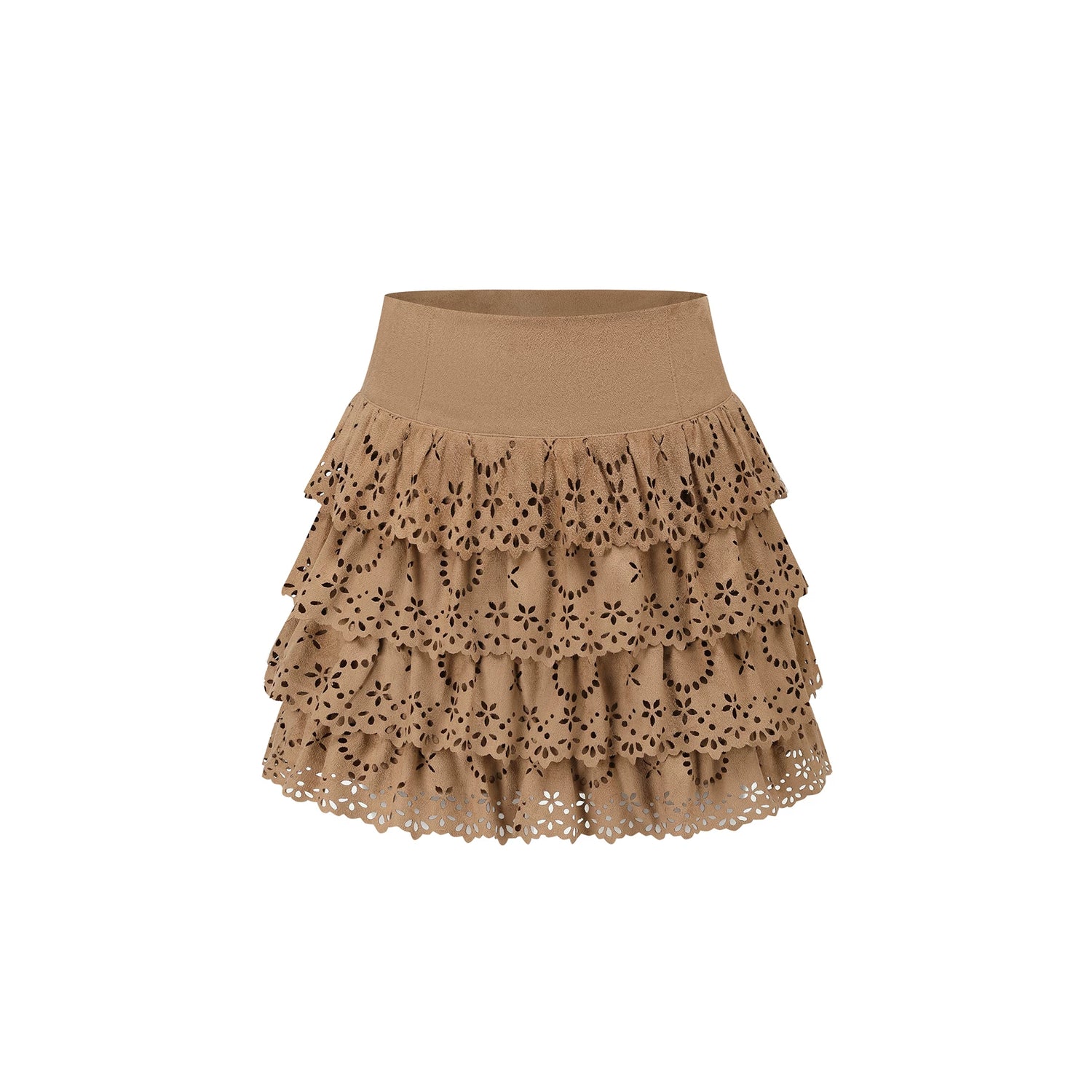 Vintage Layered Cutout Mini Skirt