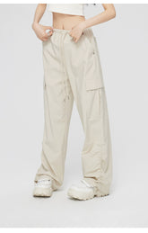 Ruched Wide-Leg Cargo Pants - CHINASQUAD