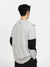 2-in-1 Color Block Spliced Long Sleeve T-Shirt - CHINASQUAD