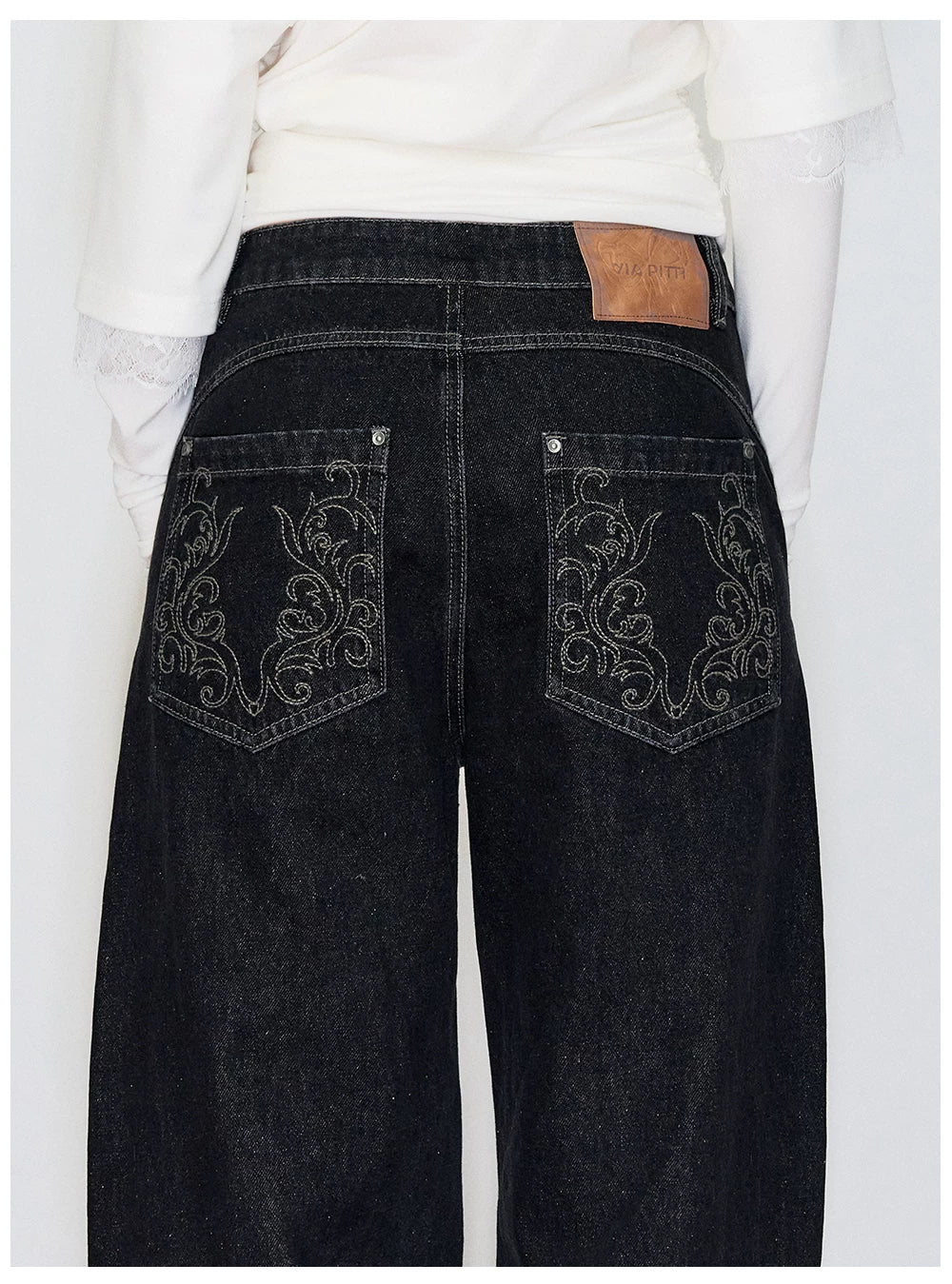 Deconstructed Patchwork Straight-Leg Denim Jeans