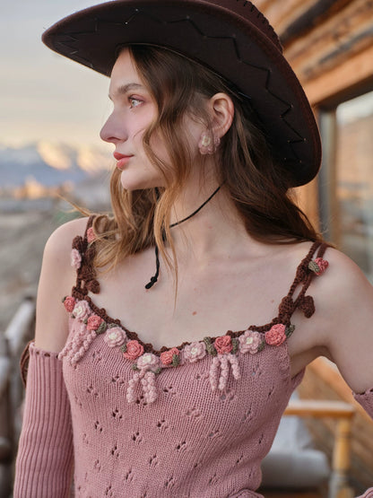 Floral Juliet Vintage Knit Dress &amp; Cardigan Set