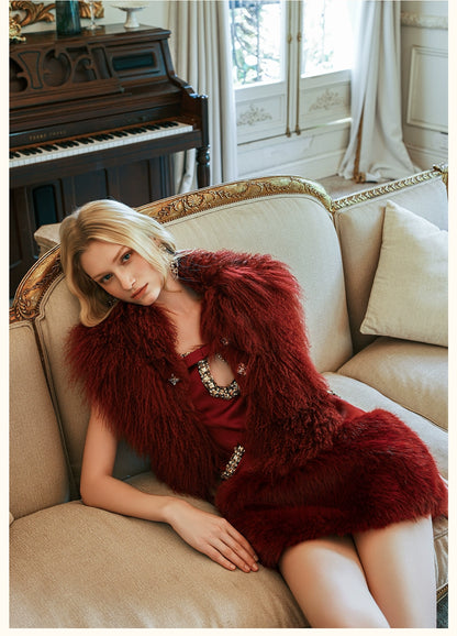 Vela Shearling &amp; Rex Rabbit Reversible Fur Vest