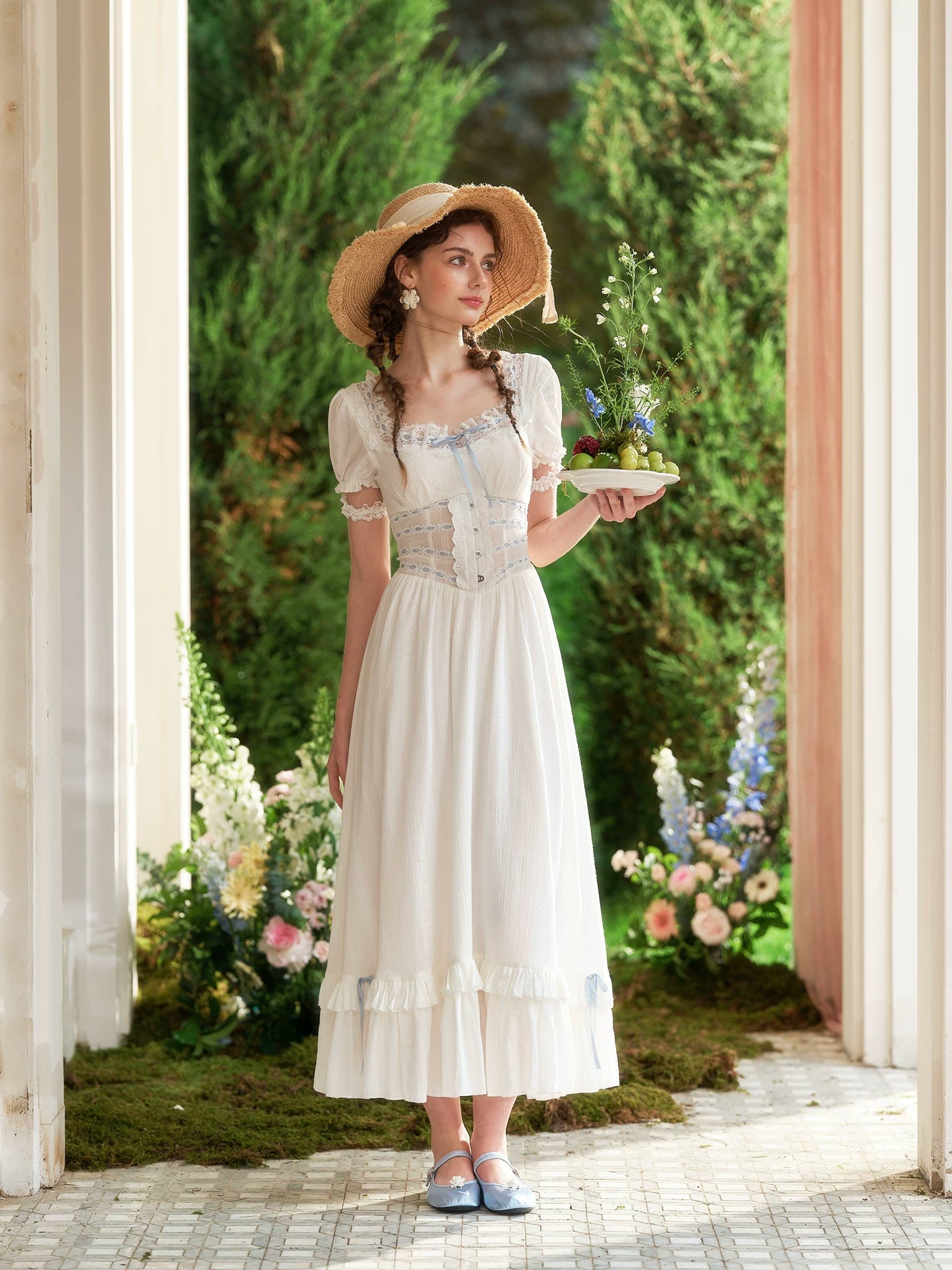 Beloved White Pages Corset Maxi Dress