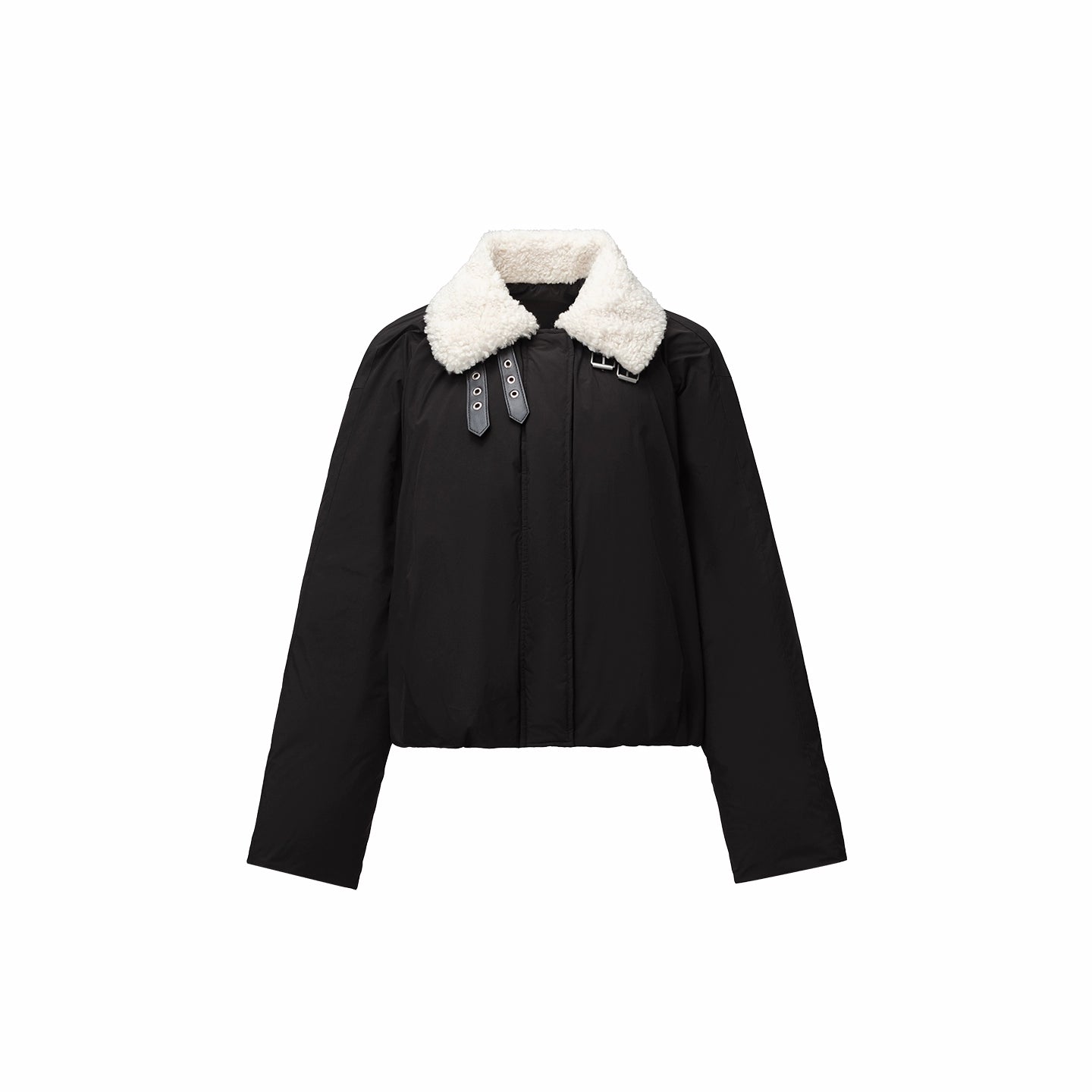 Belted Pleated Cocoon Down Jacket