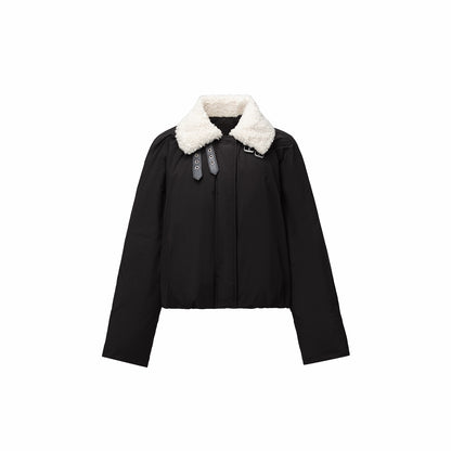 Belted Pleated Cocoon Down Jacket