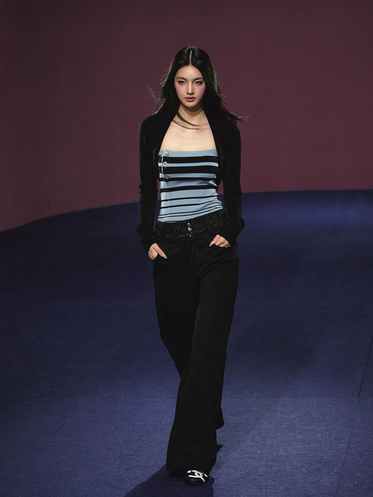 Double-Waistband Two-Piece Wide-Leg Pants - CHINASQUAD