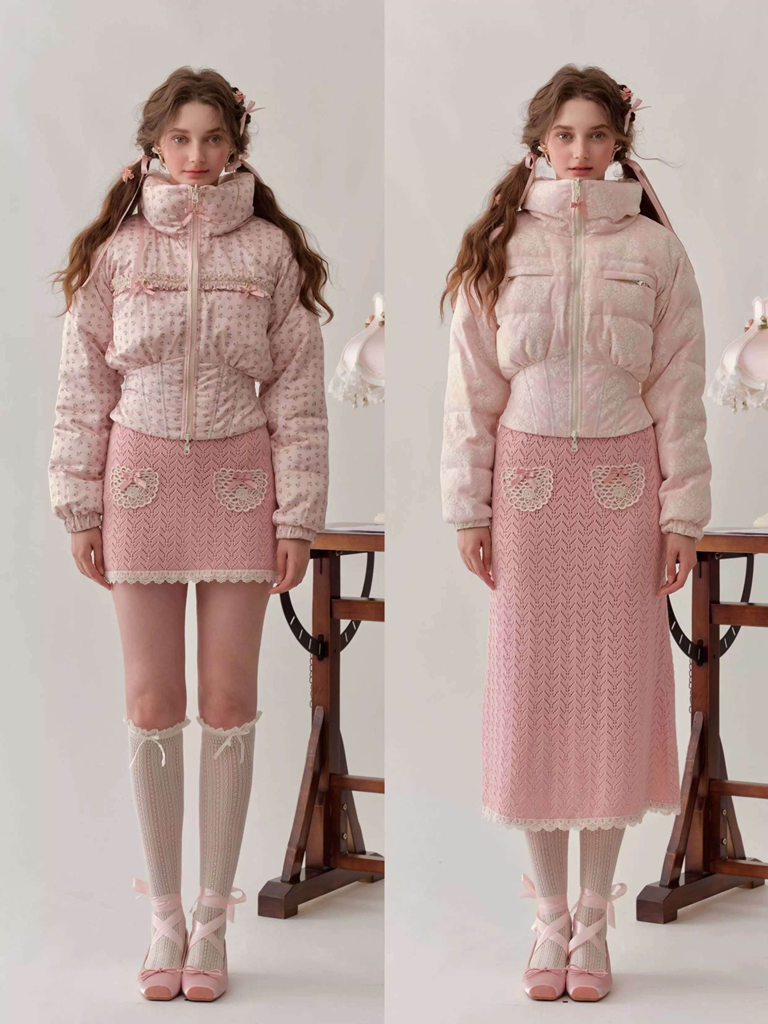 Berry Donut Reversible Cropped Down Jacket