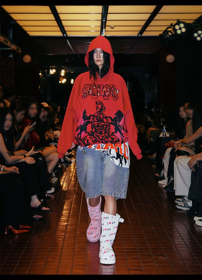 Letter Print Suede Snow Boots