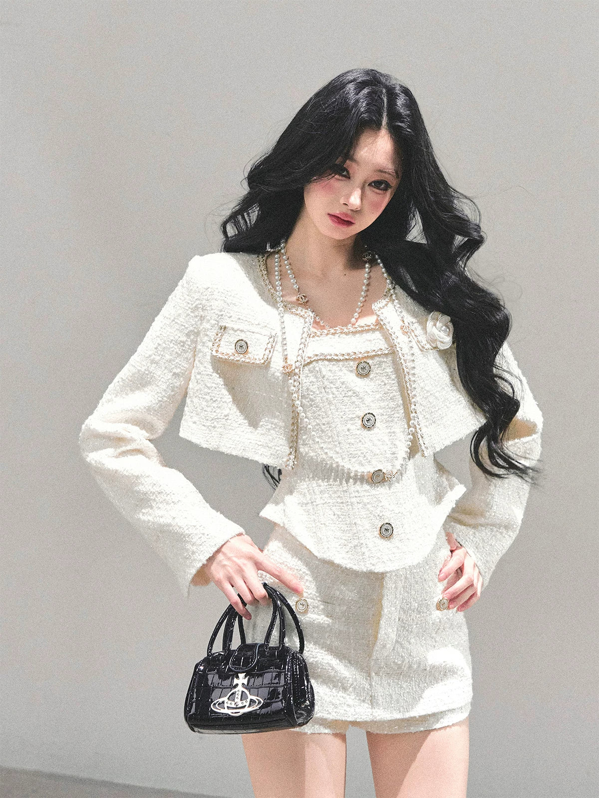 Tweed-Inspired Three-Piece Set