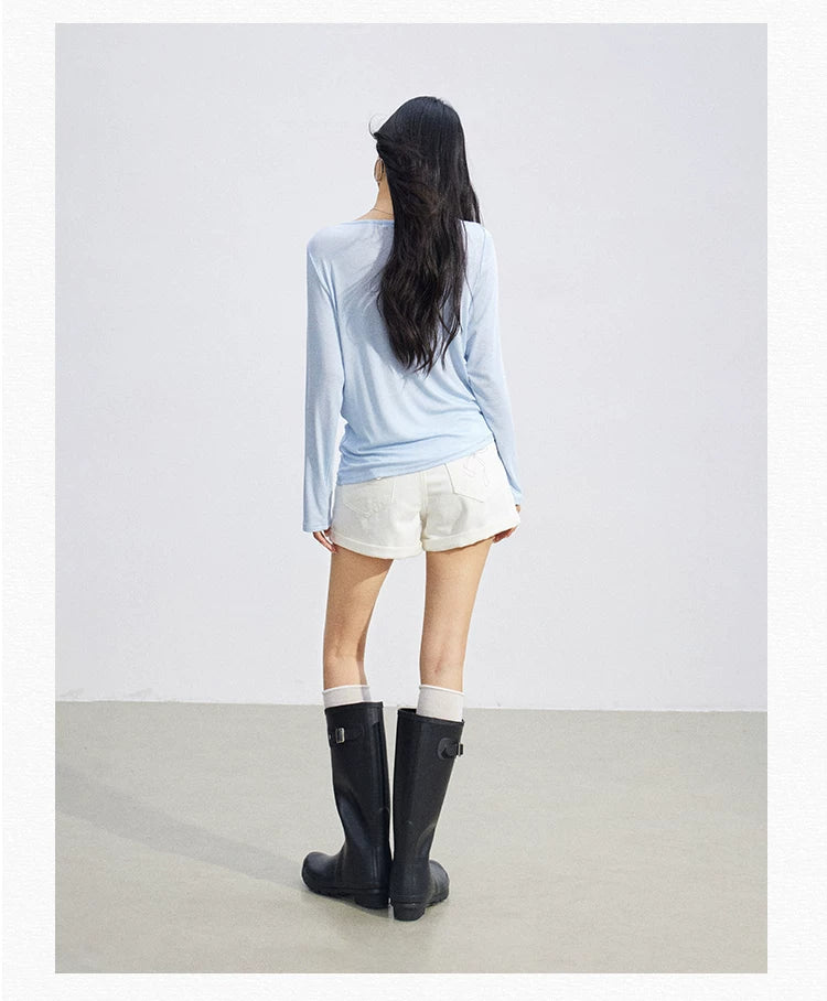 Soft Drape Floral Sun Protection Long Sleeve Top