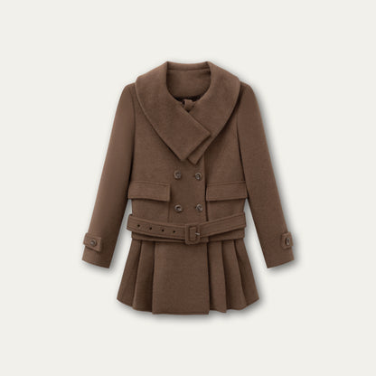 Vintage Double-Breasted Chestnut-Warm Jacket