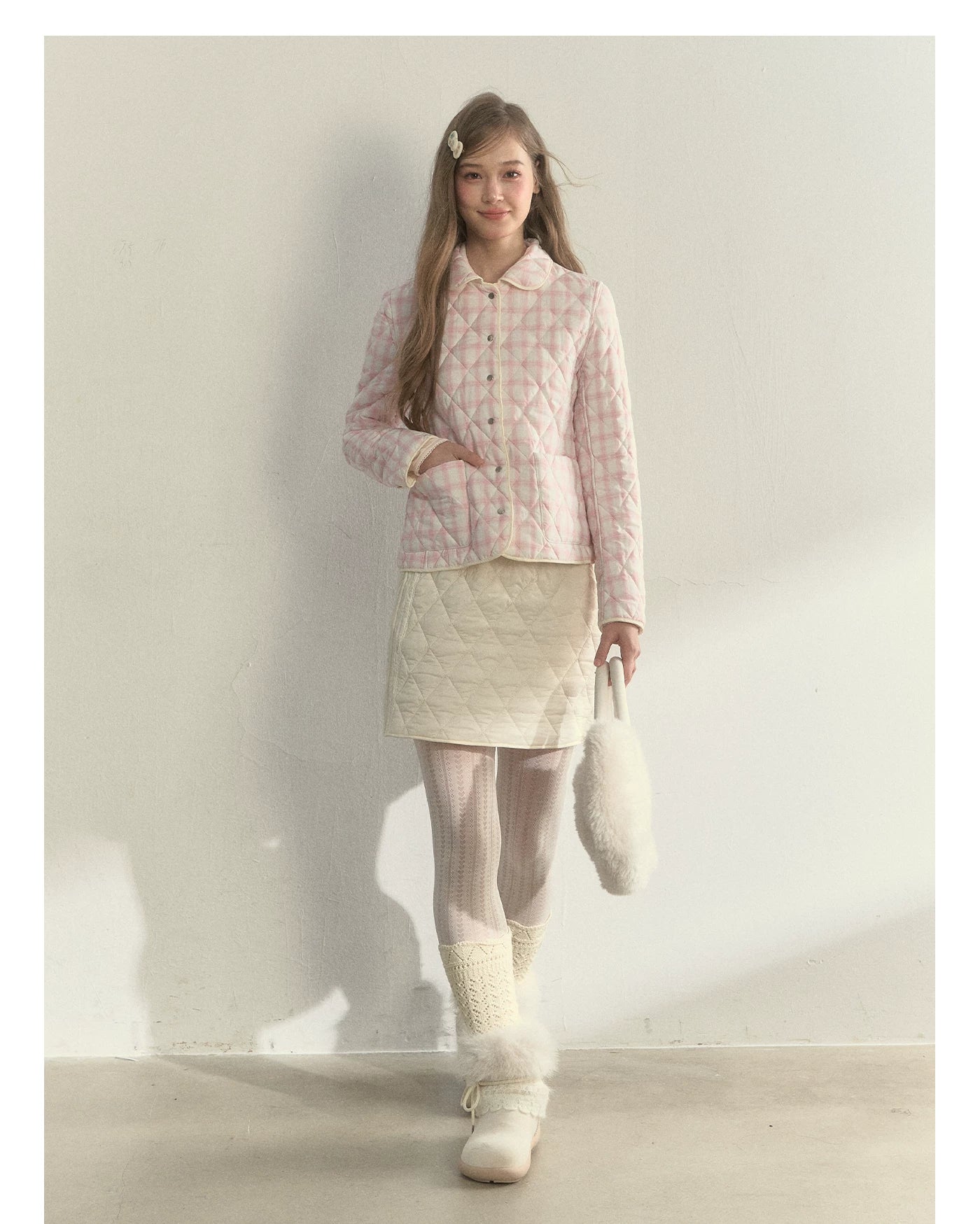 Reversible Quilted Doll Collar Jacket &amp; Skirt Set