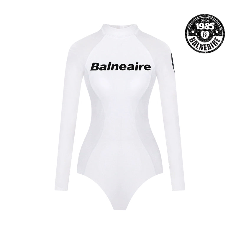 White UPF 50+ Print One-Piece Swimsuit