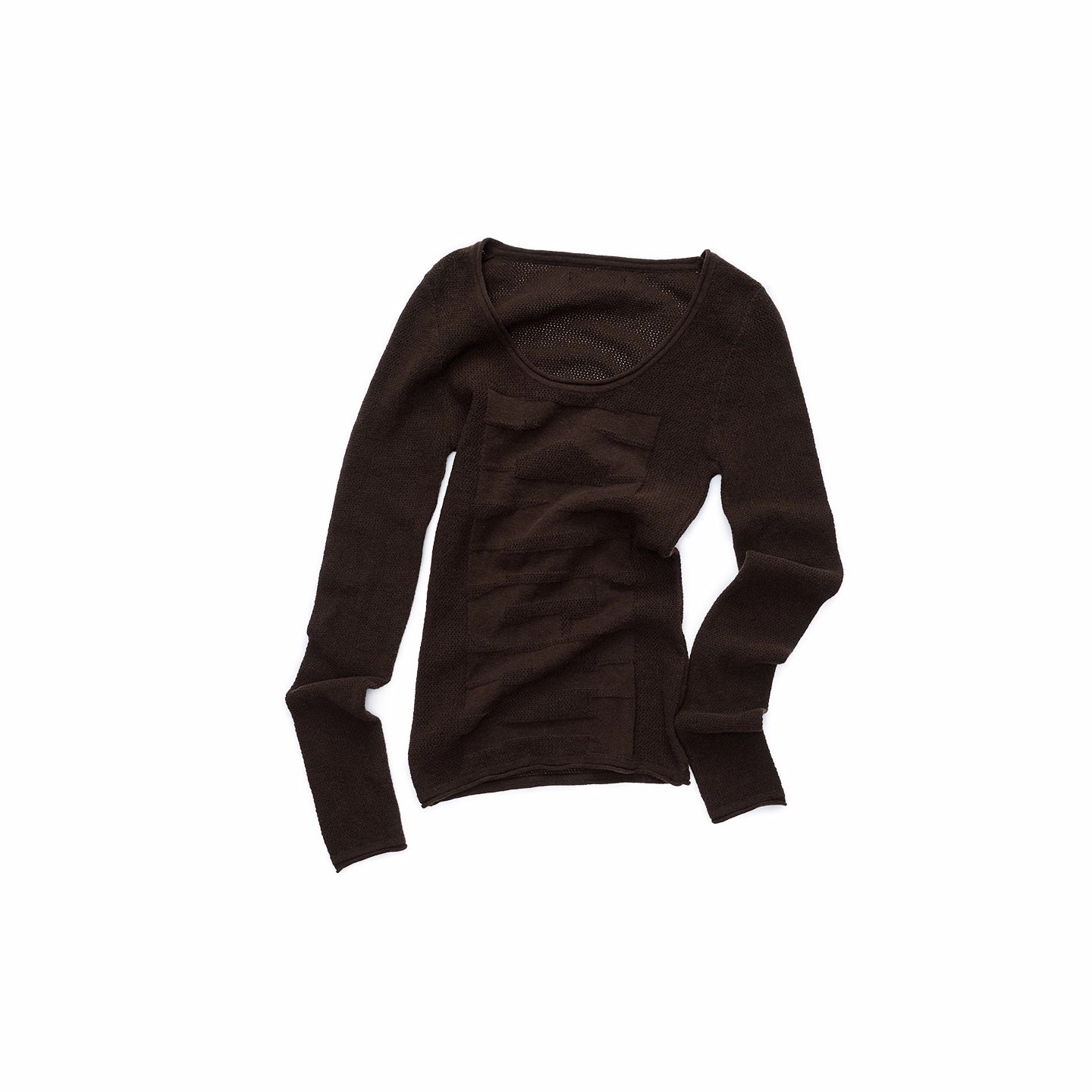 Textured Jacquard Knit Round-Neck Sweater