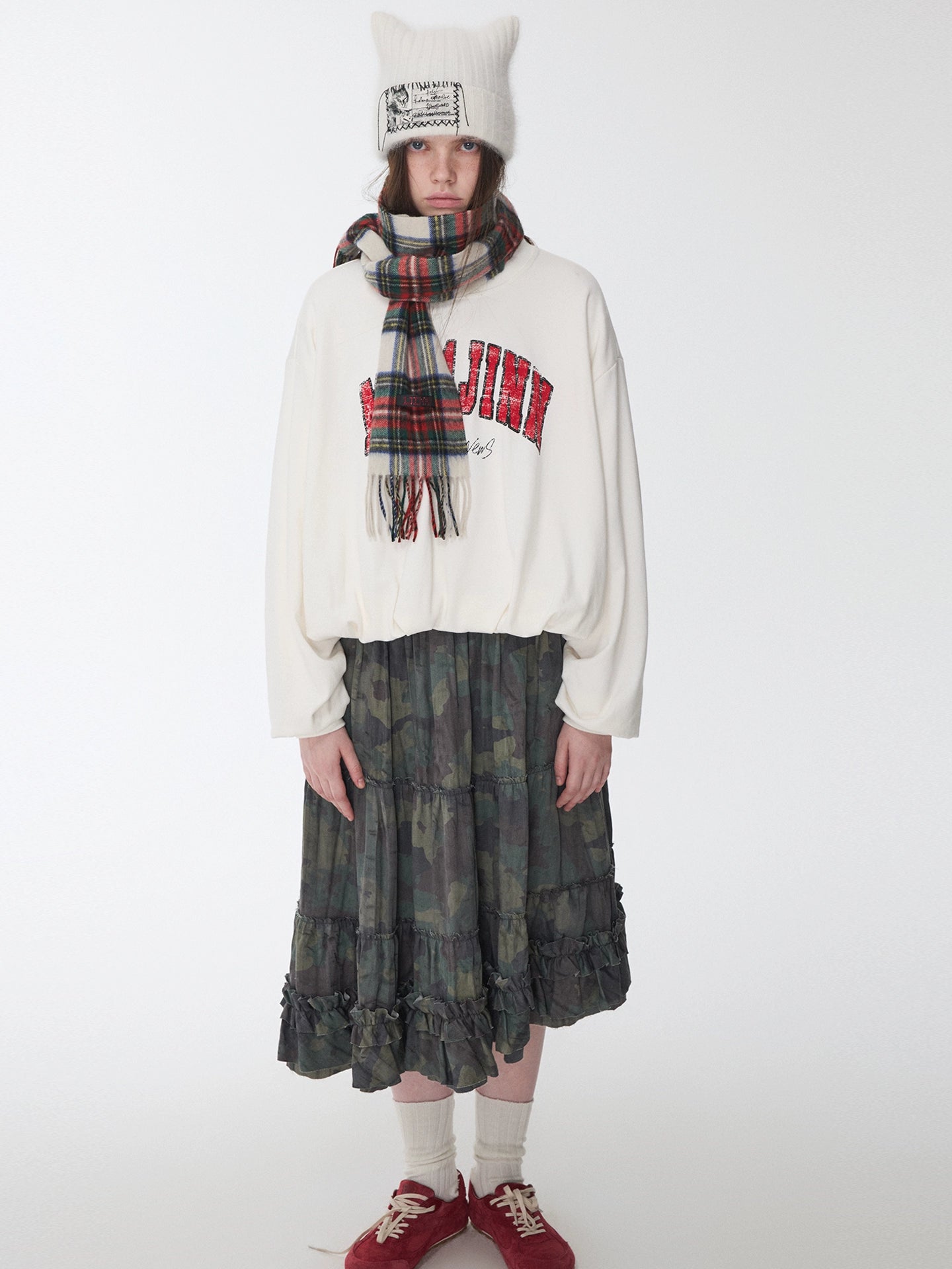 Vintage Letter Print Oversized Sweatshirt
