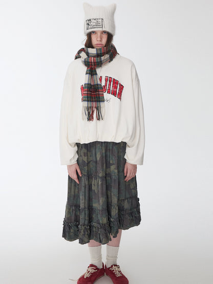 Vintage Letter Print Oversized Sweatshirt