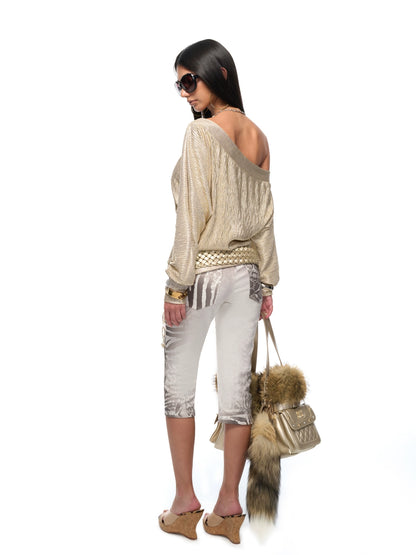 Chain-Detail Long-Sleeve T-Shirt