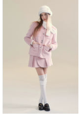 Pink Scarf Jacket & Mini Skirt Set - CHINASQUAD