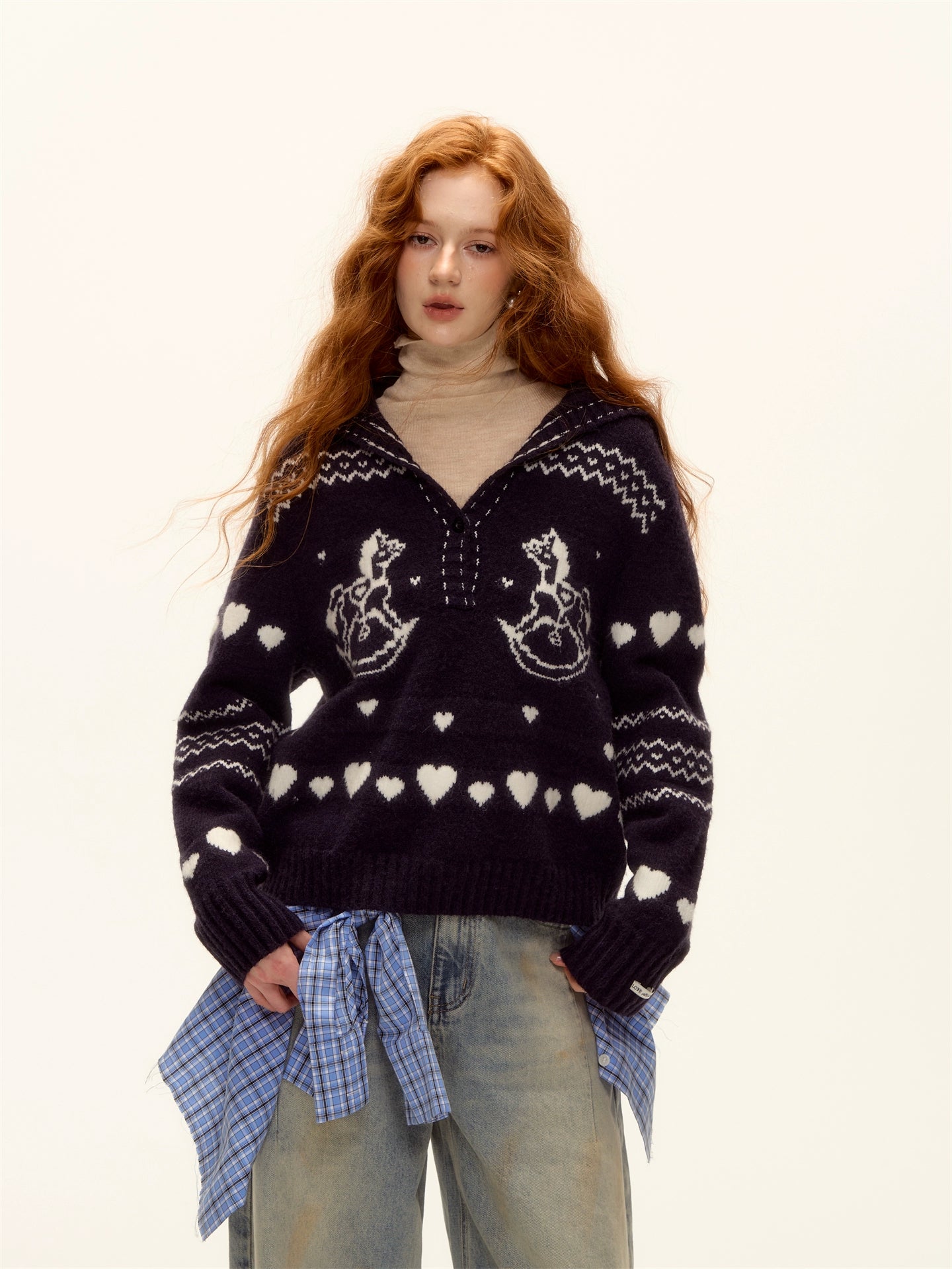 Pony Jacquard Knit Pullover