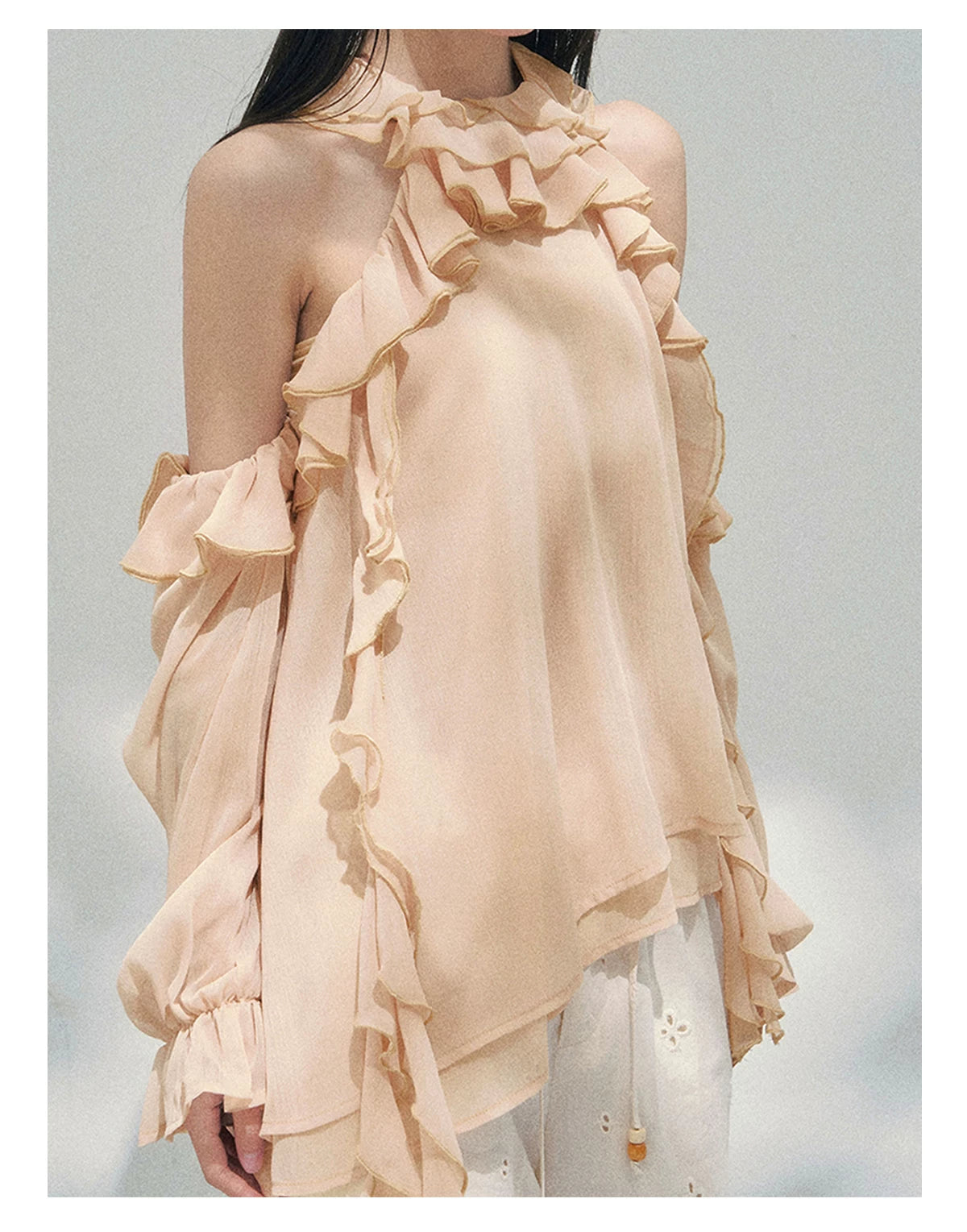 Heidi Ruffle Shoulder Blouse