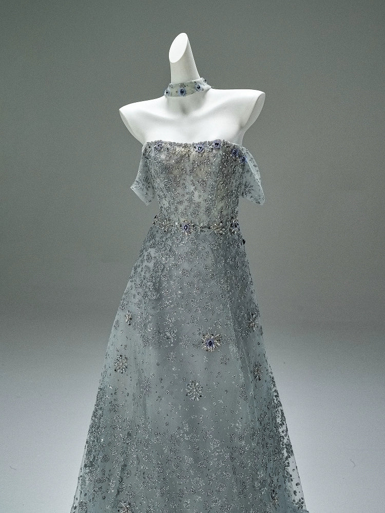 Radiant Silver Couture Gown