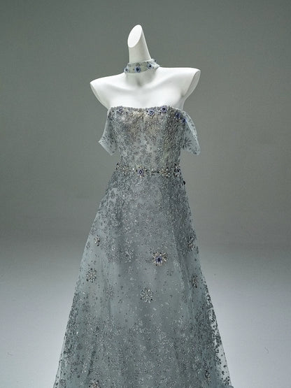 Radiant Silver Couture Gown