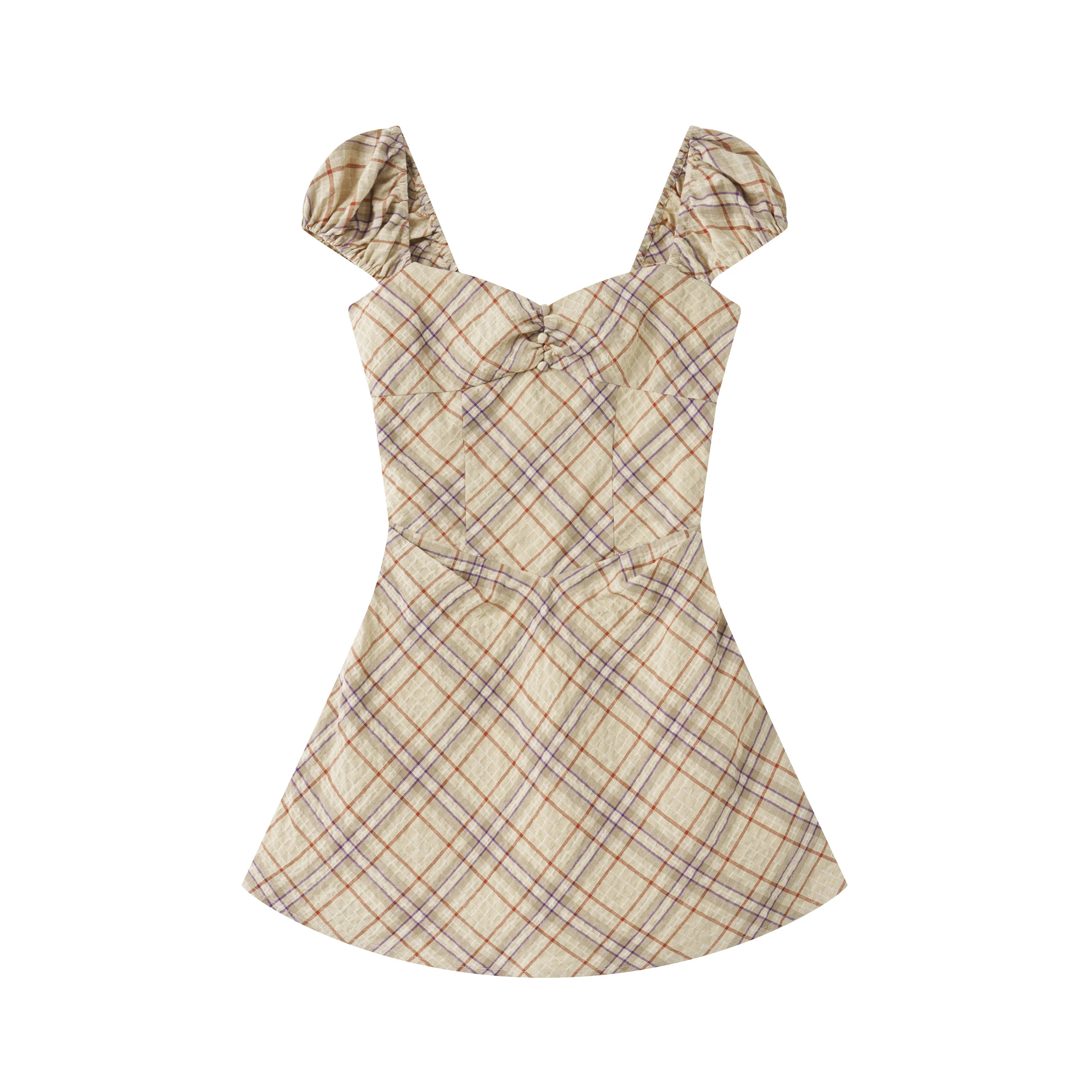 Vintage Plaid A-Line Mini Dress