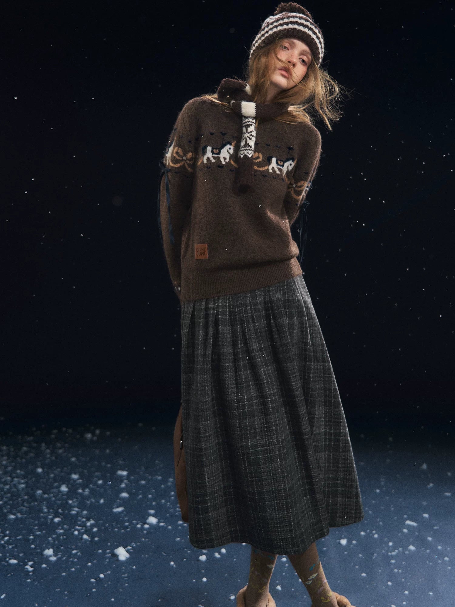 Playful Carousel Jacquard Knit Sweater