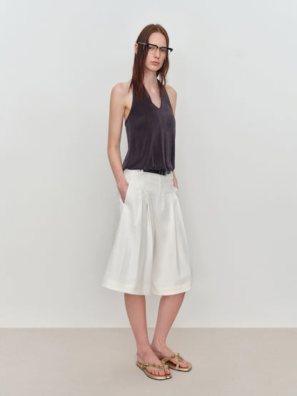 U-Shaped Bud Halter Tank Top
