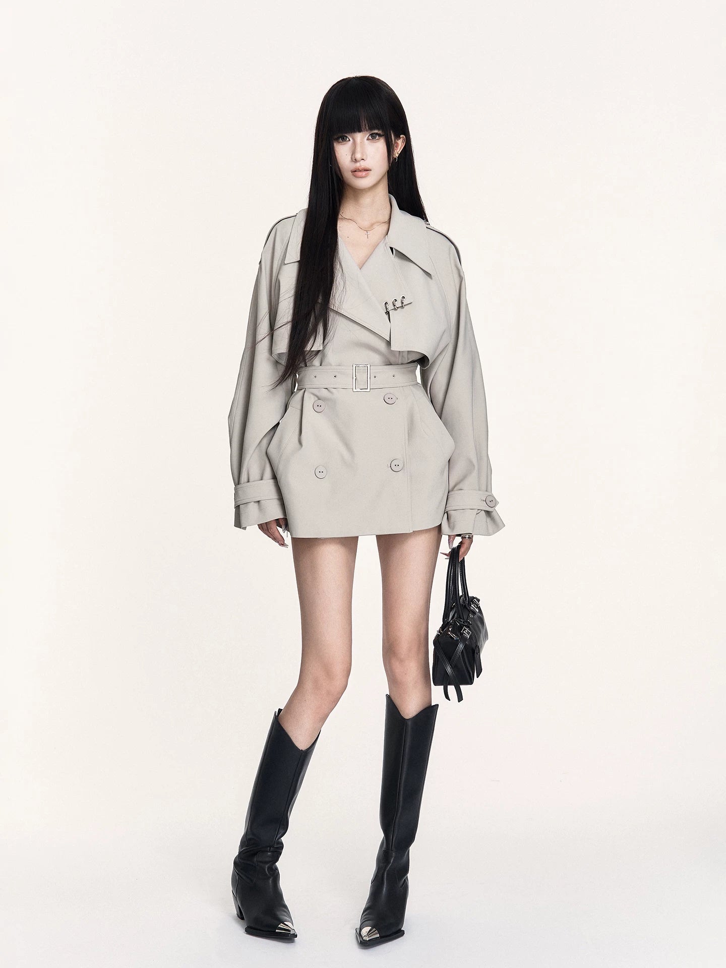 Archive Cropped British-Style Trench Coat