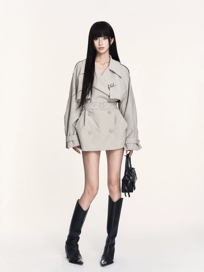 Archive Cropped British-Style Trench Coat