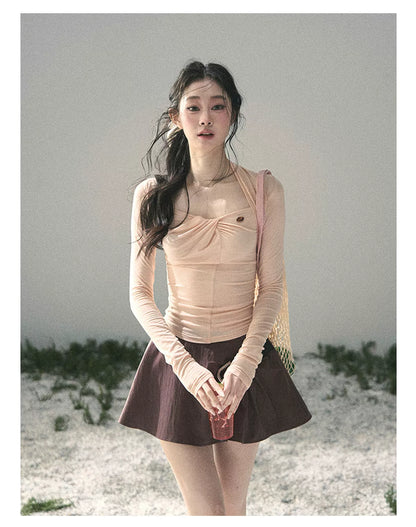 Breeze Layered Cropped Long-Sleeve Tee