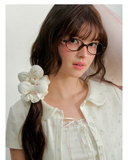 Vintage Hand-Drawn Floral Sleep &amp; Hair Accessory Set