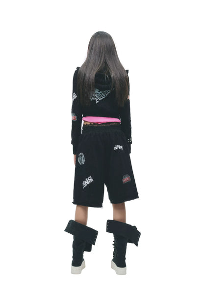 Punk Millennium Distressed Two-Tone Set with Graphic Print