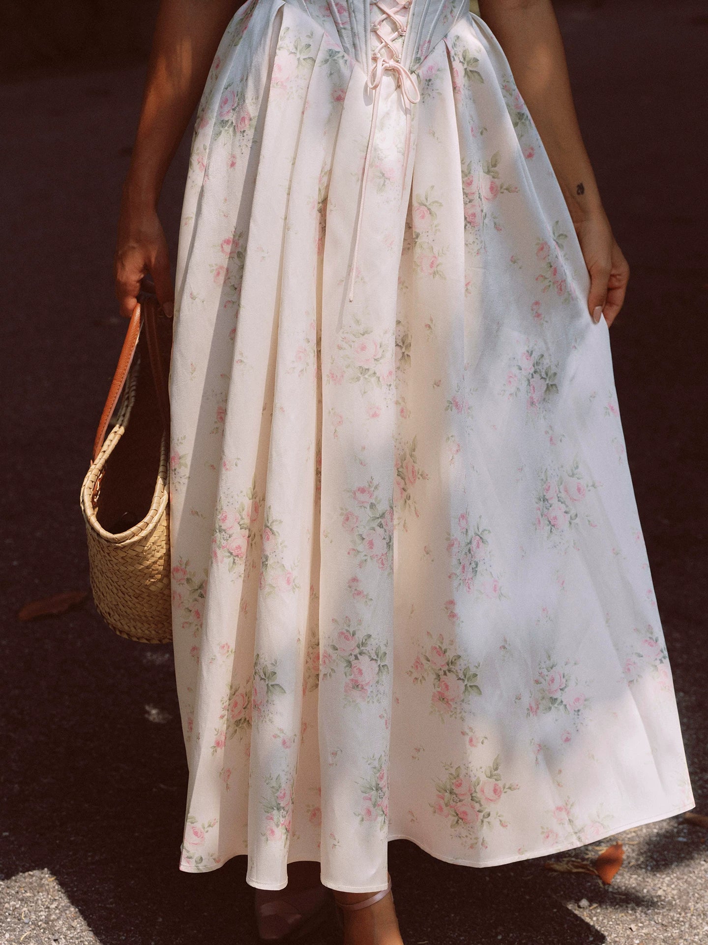 French Vintage Court-Style Satin Slip Gown