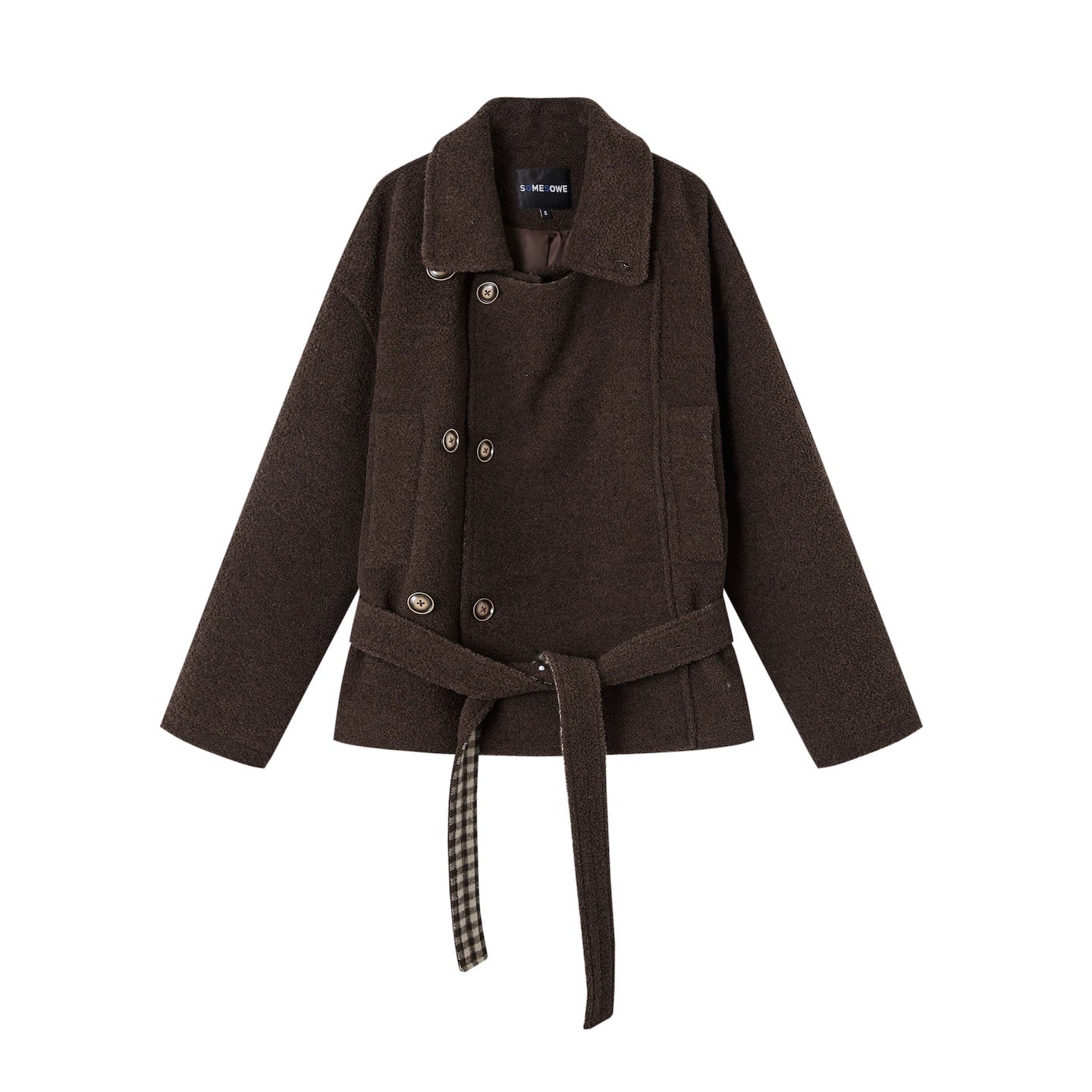 Plaid Patchwork Wool-Blend Cropped Jacket