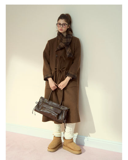 Vintage Glossy Leather Tote Bag