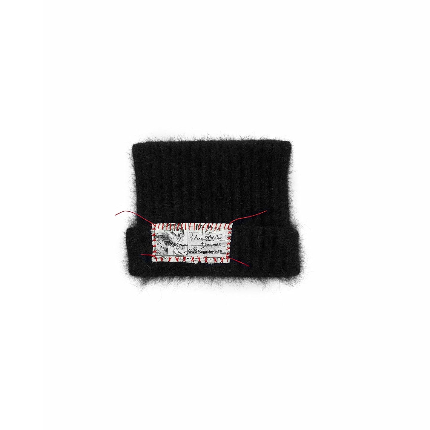 Hand-Stitched Cat-Ear Angora Knit Beanie