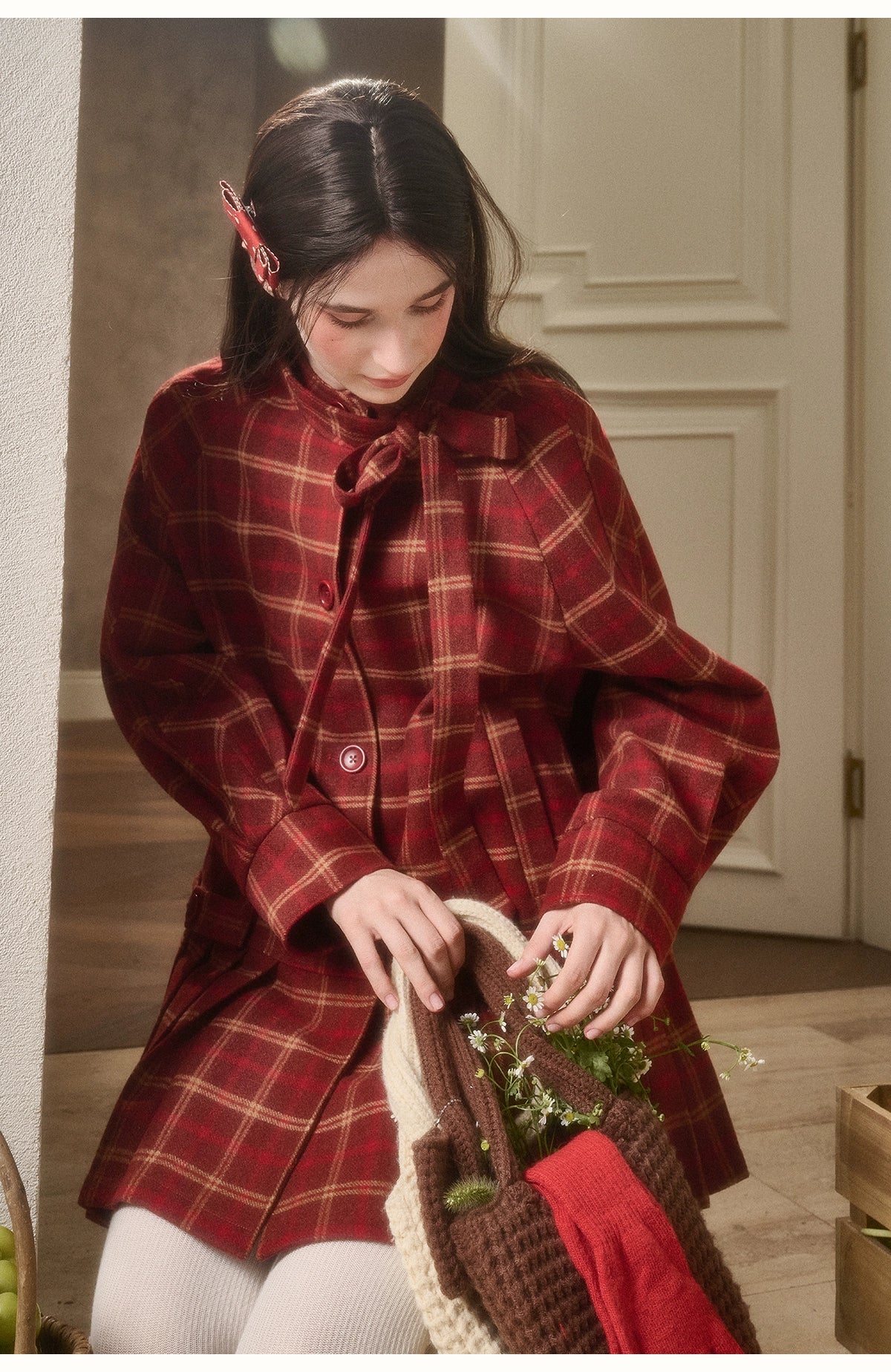 Cosagach Plaid Wool Coat