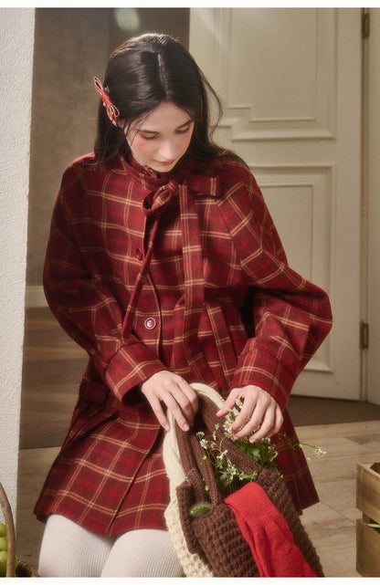 Cosagach Plaid Wool Coat