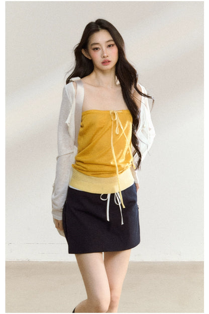 White Silk-Blend Cardigan
