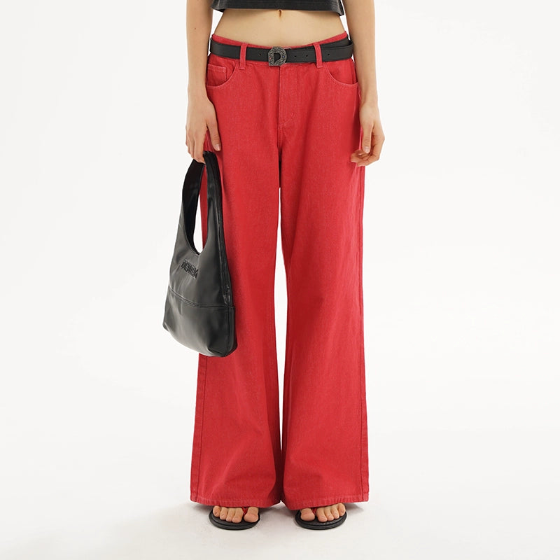 Red &amp; Yellow Straigh-Leg Pants - CHINASQUAD