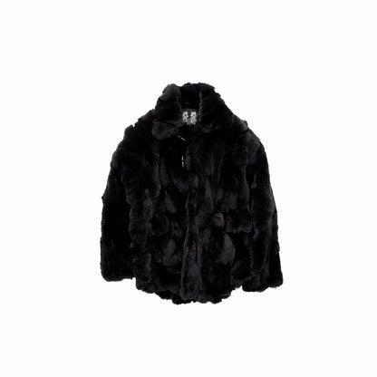Heavycrafted Rex Rabbit Fur Panel Shirt Jacket