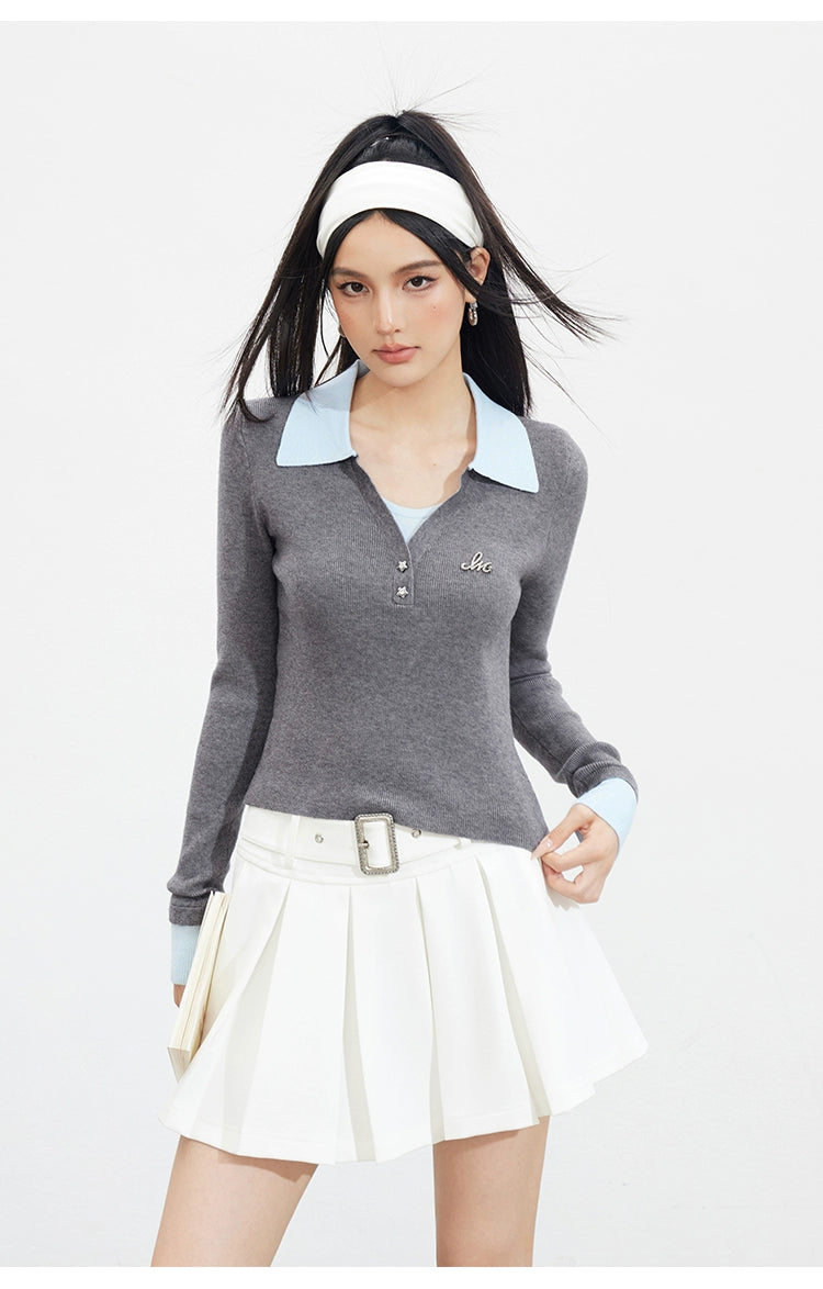 Contrast Faux-Layer T-shirt